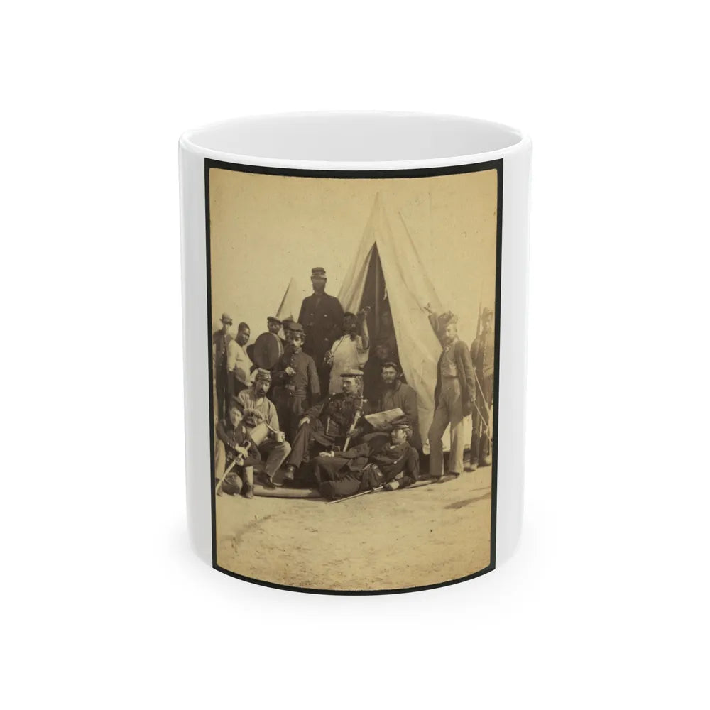 Soldiers Of The 79th New York At Camp (U.S. Civil War) White Coffee Mug-11oz-Go Mug Yourself