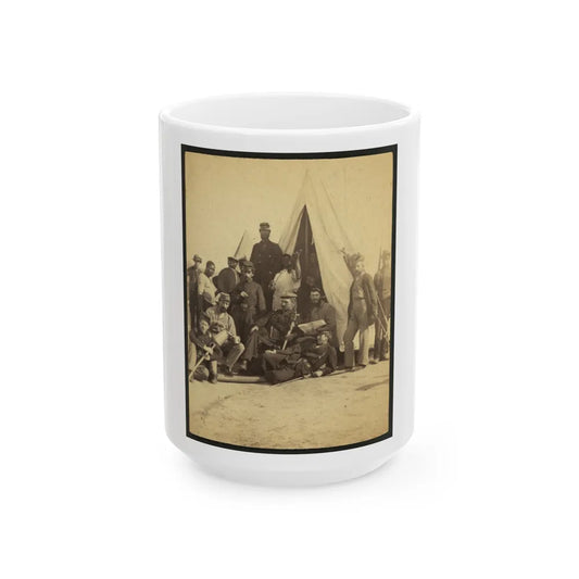 Soldiers Of The 79th New York At Camp (U.S. Civil War) White Coffee Mug-15oz-Go Mug Yourself