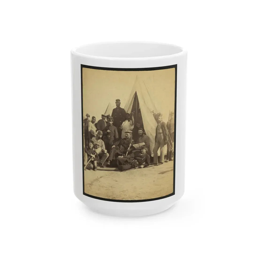 Soldiers Of The 79th New York At Camp (U.S. Civil War) White Coffee Mug 15oz - Go Mug Yourself
