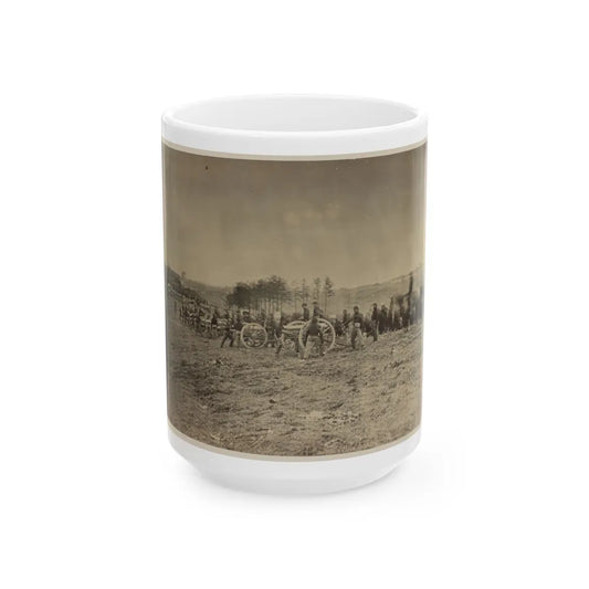 Soldiers Preparing Cannons On The Battlefield (U.S. Civil War) White Coffee Mug-15oz-Go Mug Yourself