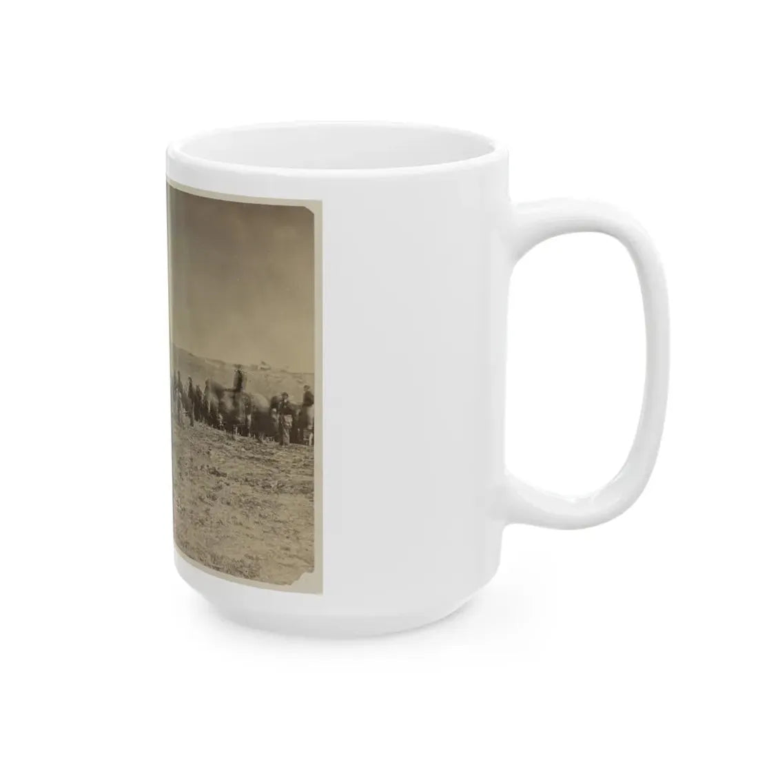 Soldiers Preparing Cannons On The Battlefield (U.S. Civil War) White Coffee Mug - Go Mug Yourself