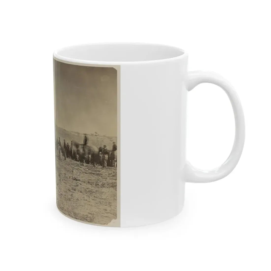 Soldiers Preparing Cannons On The Battlefield (U.S. Civil War) White Coffee Mug - Go Mug Yourself