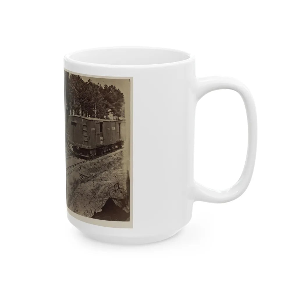 Soldiers With Cannon On Small Railroad Car (U.S. Civil War) White Coffee Mug-Go Mug Yourself