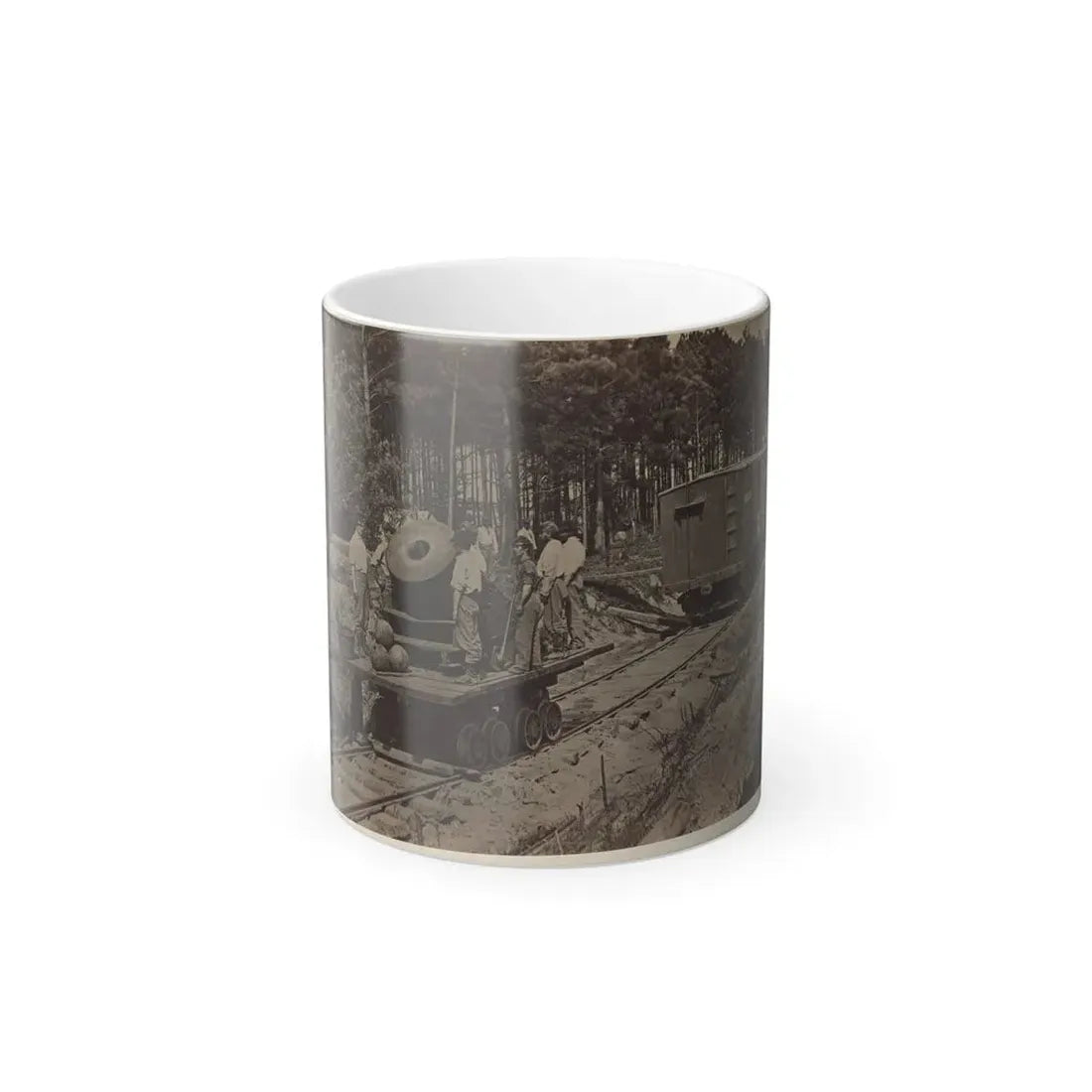 Soldiers With Cannon on Small Railroad Car (U.S. Civil War) Color Changing Coffee Mug 11oz Default Title 11oz - Go Mug Yourself
