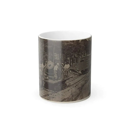 Soldiers With Cannon on Small Railroad Car (U.S. Civil War) Color Changing Coffee Mug 11oz Default Title 11oz - Go Mug Yourself