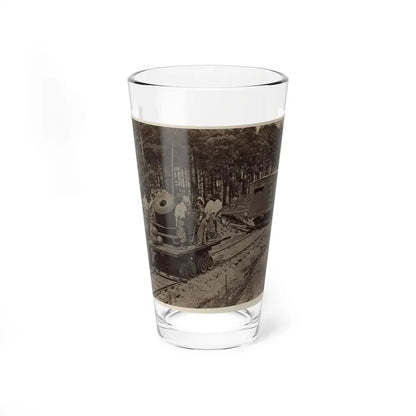Soldiers With Cannon On Small Railroad Car (U.S. Civil War) Pint Glass 16oz 16oz - Go Mug Yourself