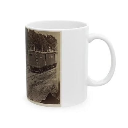 Soldiers With Cannon On Small Railroad Car (U.S. Civil War) White Coffee Mug - Go Mug Yourself