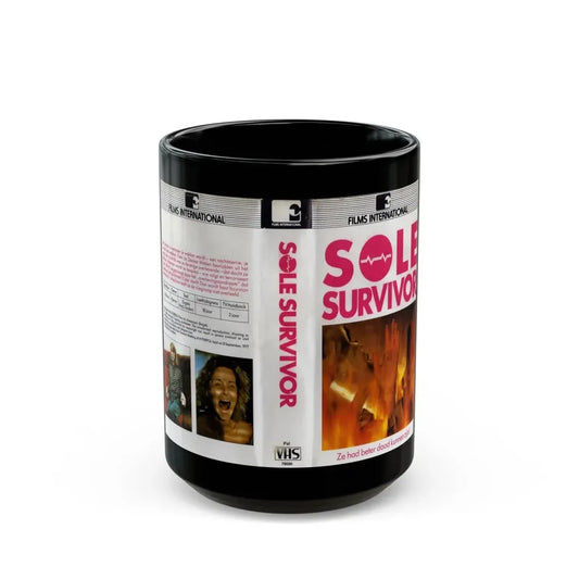SOLE SURVIVOR FILMS INTERNATIONAL (VHS COVER) - Black Coffee Mug 15oz - Go Mug Yourself
