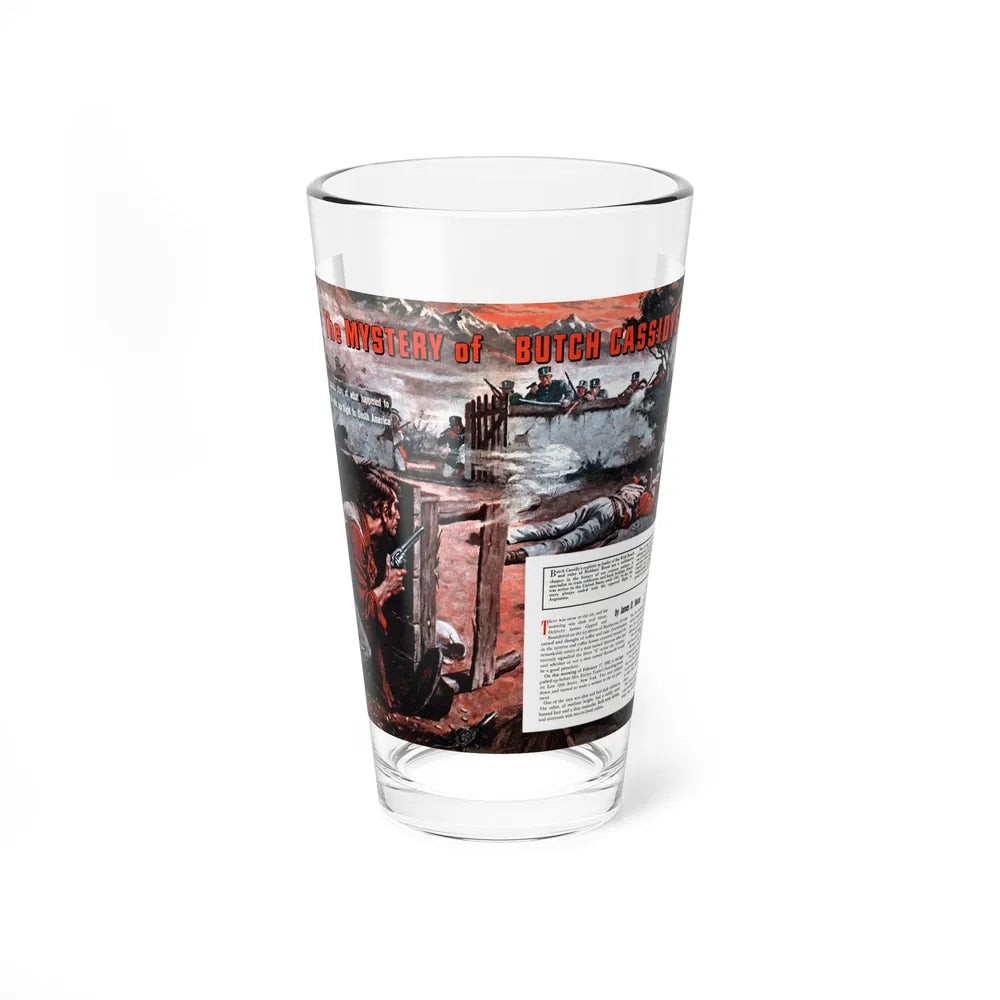 Solved - The Mystery of Butch Cassidy's End, Cavalier, June 1954 (Magazine Illustration) Pint Glass 16oz 16oz - Go Mug Yourself