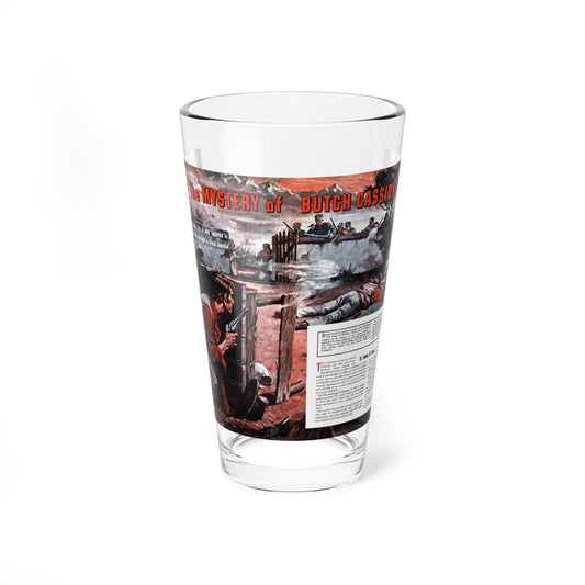 Solved - The Mystery of Butch Cassidy's End, Cavalier, June 1954 (Magazine Illustration) Pint Glass 16oz 16oz - Go Mug Yourself