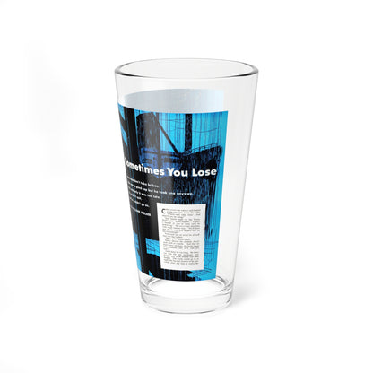 Sometimes You Lose, Bluebook, August 1952 (Magazine Illustration) Pint Glass 16oz-Go Mug Yourself