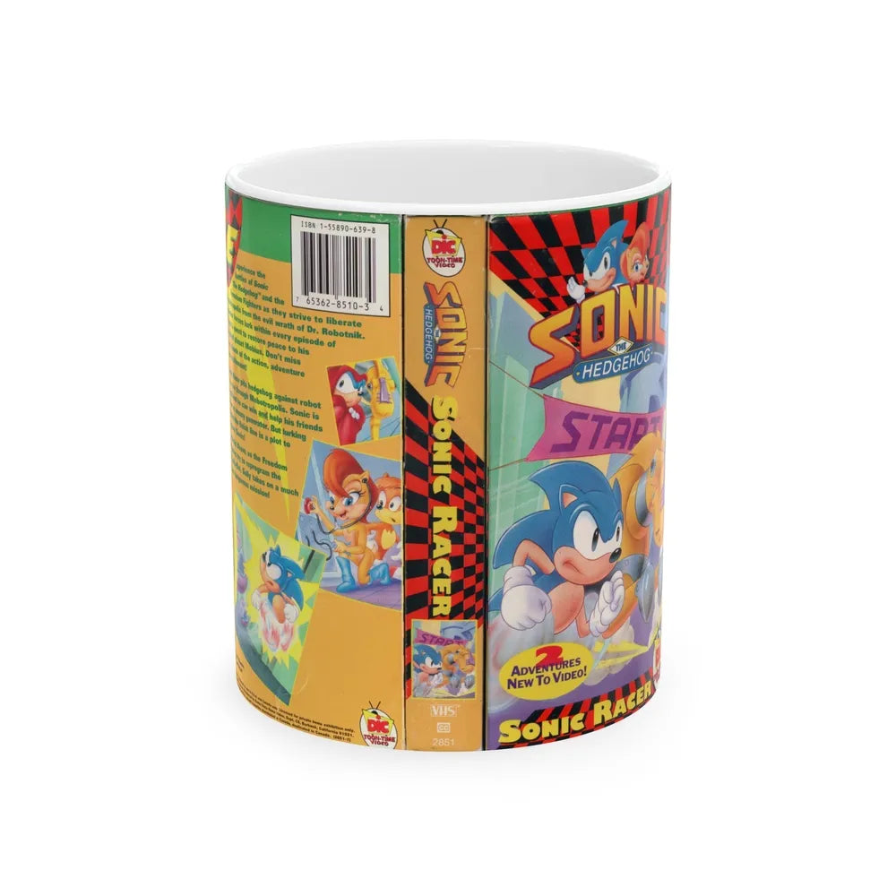 SONIC THE HEDGEHOG SONIC RACER (VHS COVER) - White Coffee Mug-11oz-Go Mug Yourself