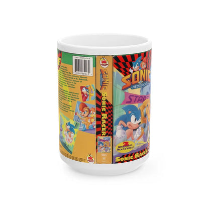 SONIC THE HEDGEHOG SONIC RACER (VHS COVER) - White Coffee Mug-15oz-Go Mug Yourself