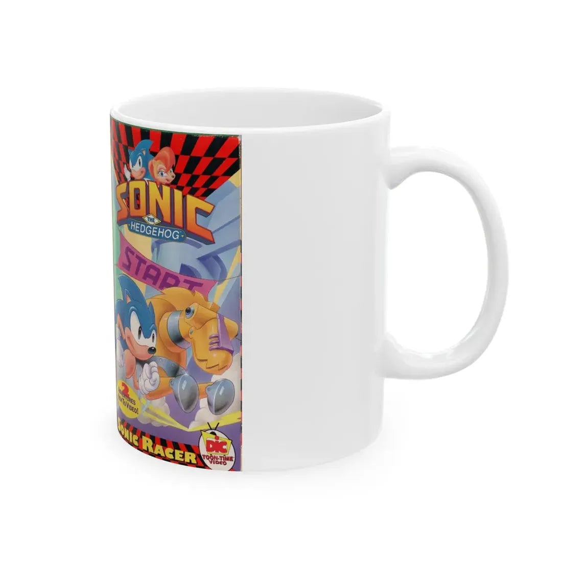 SONIC THE HEDGEHOG SONIC RACER (VHS COVER) - White Coffee Mug - Go Mug Yourself