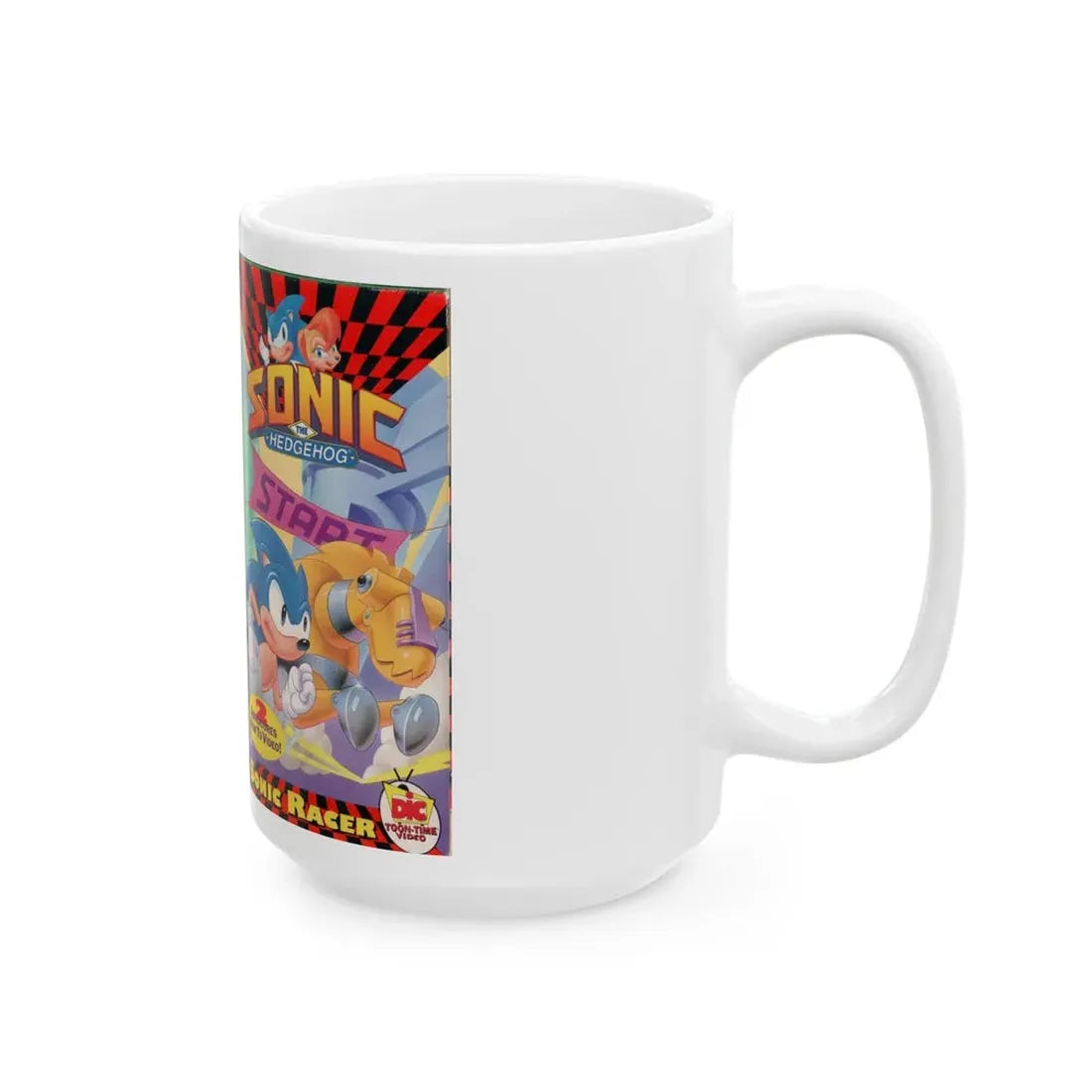 SONIC THE HEDGEHOG SONIC RACER (VHS COVER) - White Coffee Mug - Go Mug Yourself