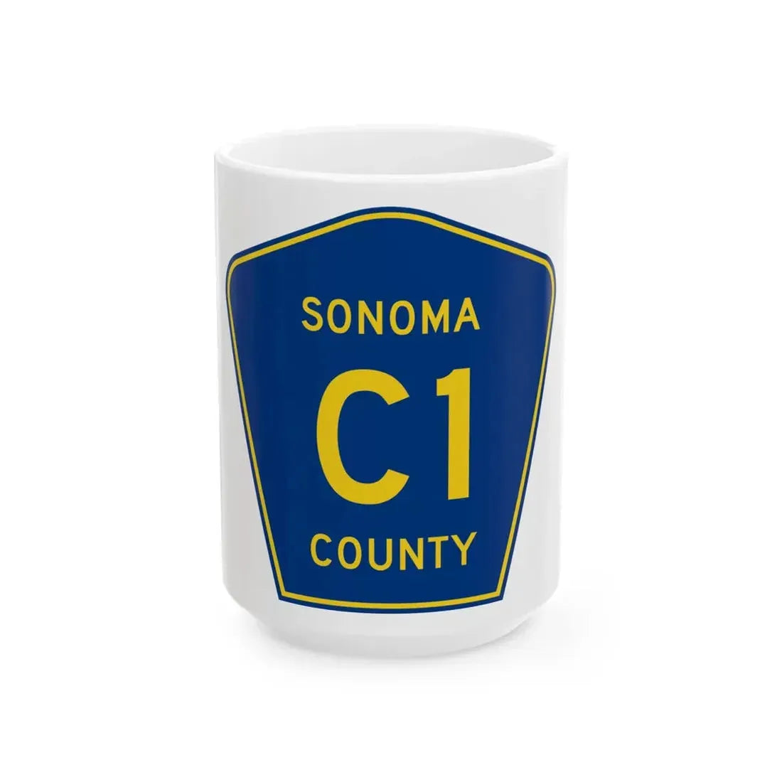 Sonoma County C1 (California) (Road Sign) White Coffee Mug 15oz - Go Mug Yourself