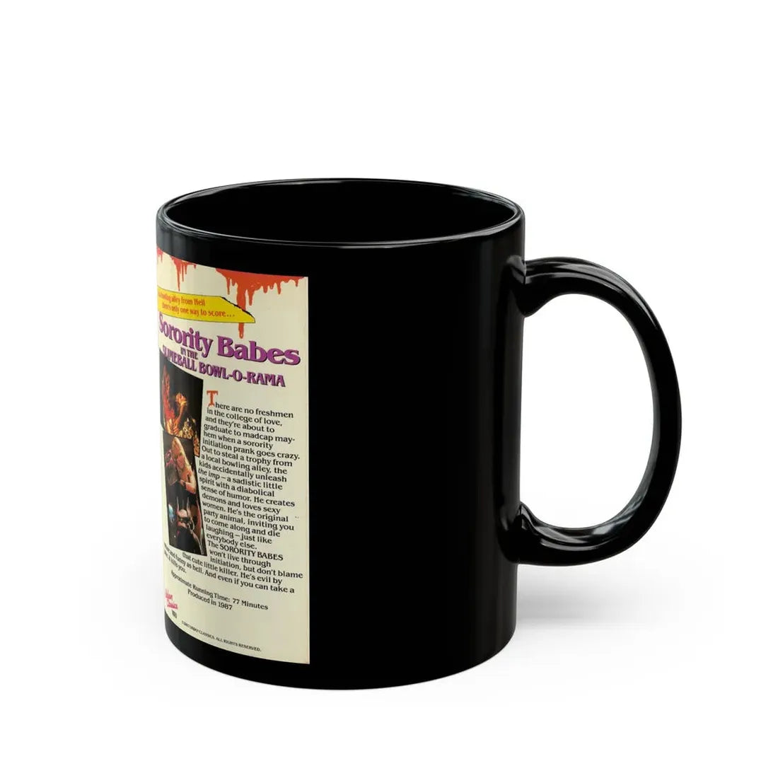 SORORITY BABES IN THE SLIMEBALL BOWL O RAMA URBAN CLASSICS (VHS COVER) - Black Coffee Mug - Go Mug Yourself