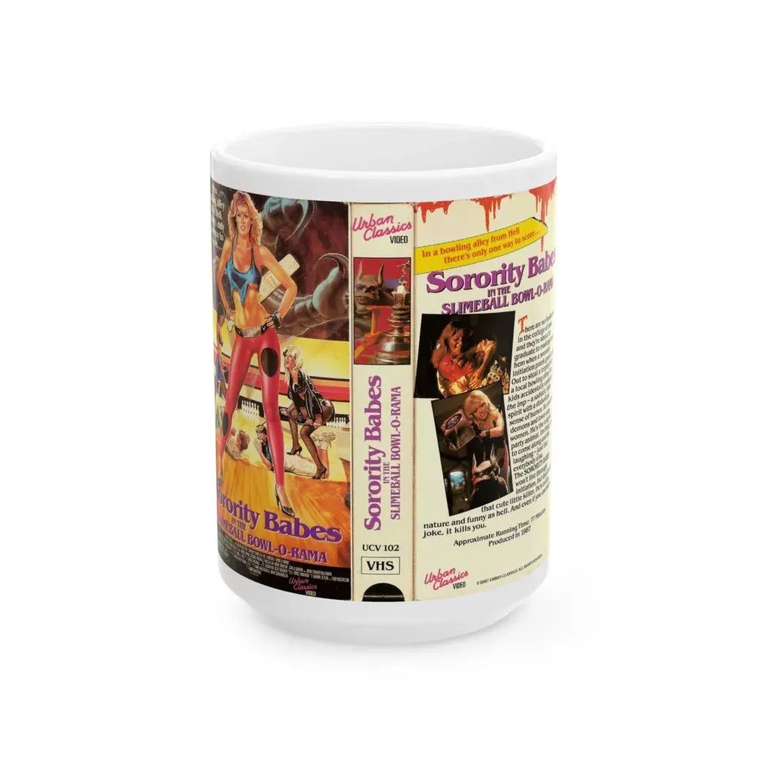 SORORITY BABES IN THE SLIMEBALL BOWL O RAMA URBAN CLASSICS (VHS COVER) - White Coffee Mug 15oz - Go Mug Yourself
