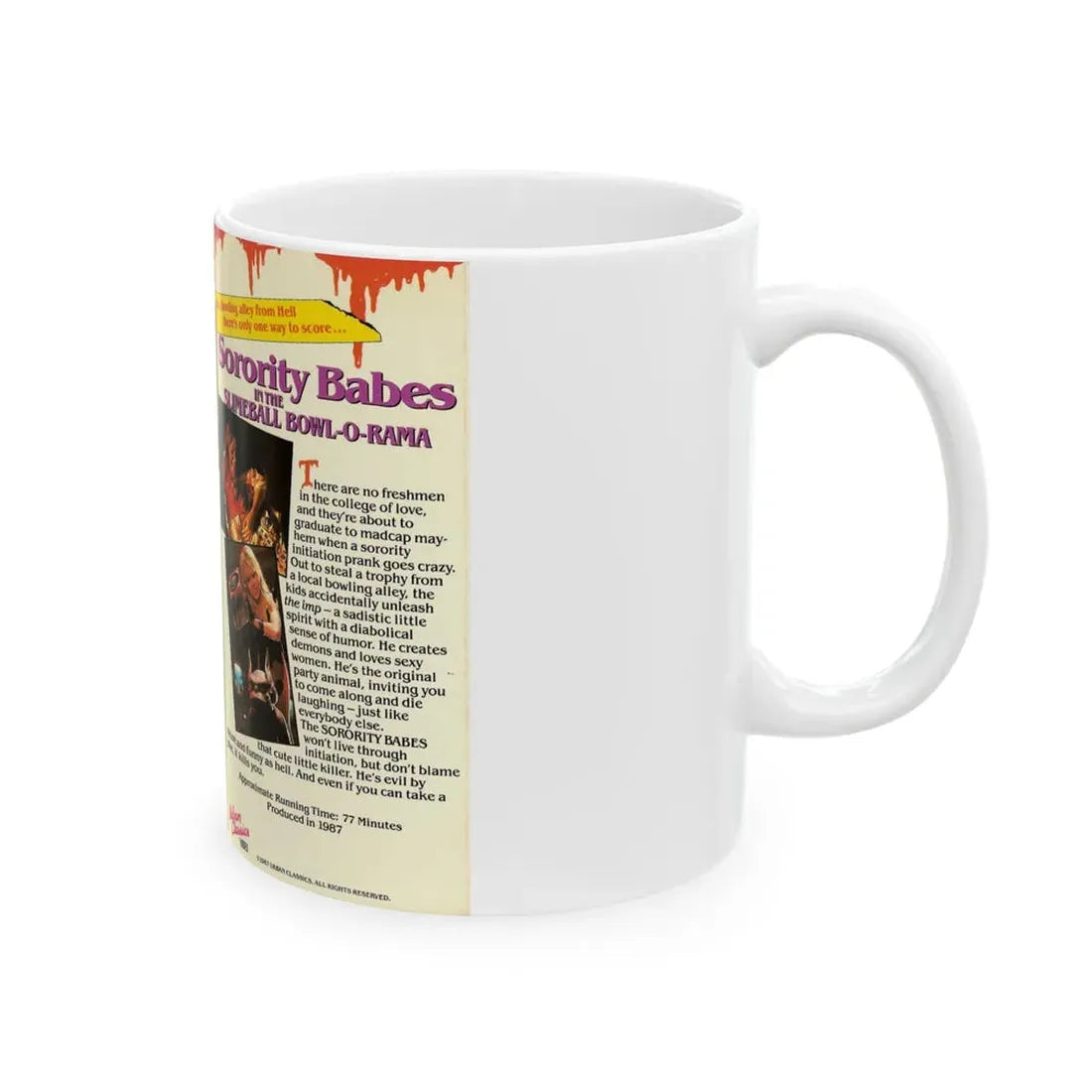 SORORITY BABES IN THE SLIMEBALL BOWL O RAMA URBAN CLASSICS (VHS COVER) - White Coffee Mug - Go Mug Yourself