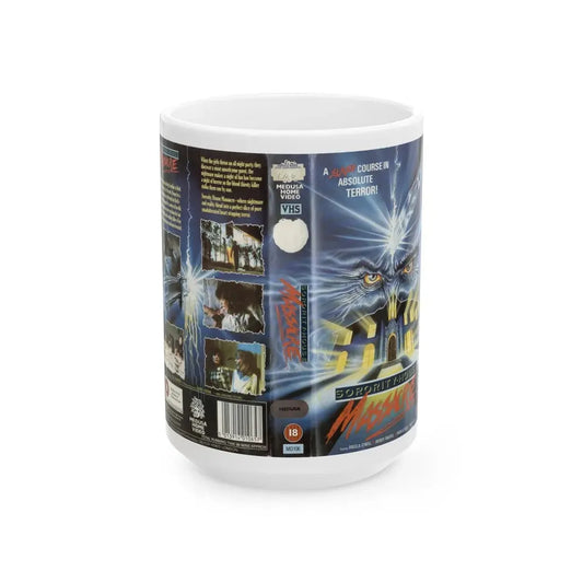 SORORITY HOUSE MASSACRE MEDUSA HOME VIDEO (VHS COVER) - White Coffee Mug 15oz - Go Mug Yourself