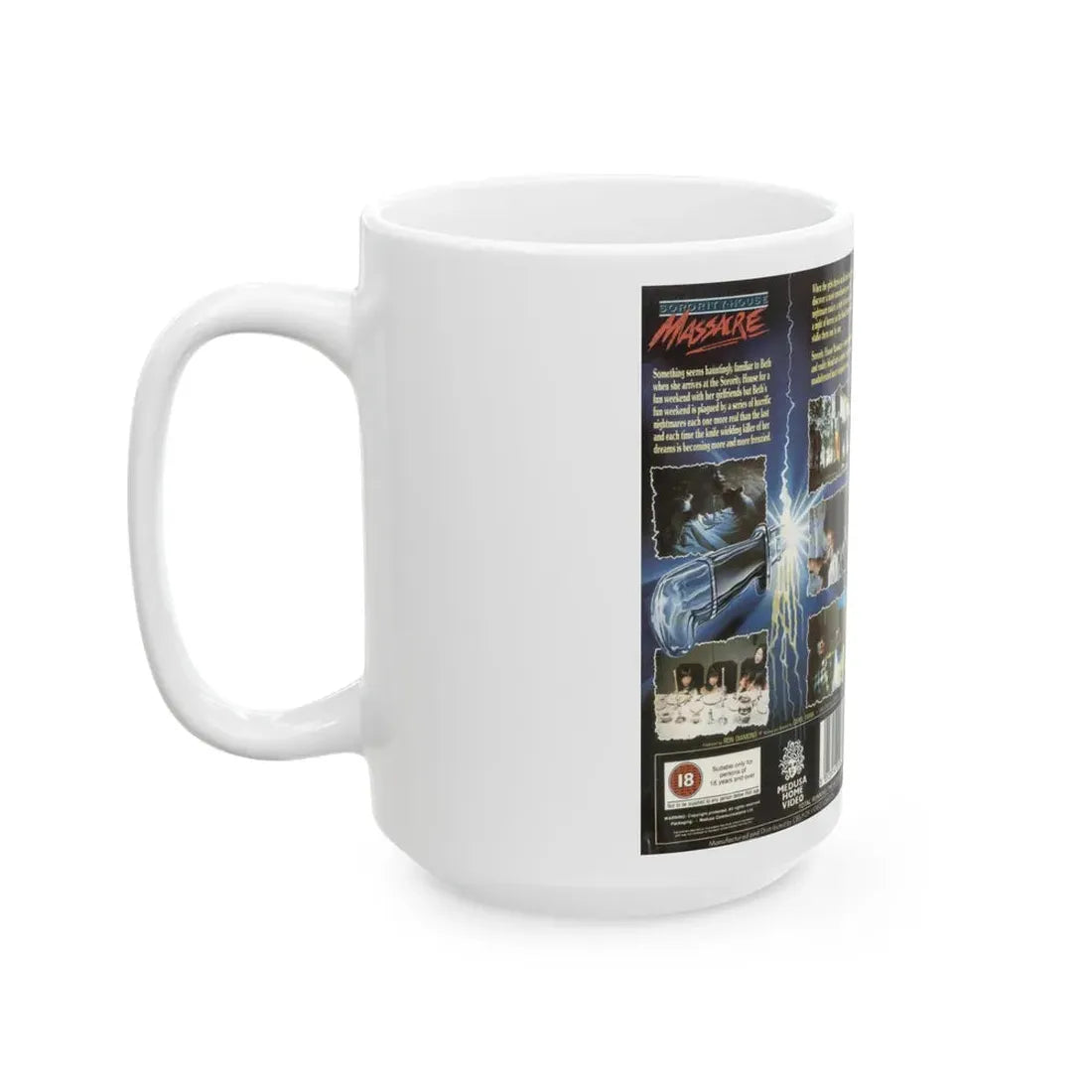 SORORITY HOUSE MASSACRE MEDUSA HOME VIDEO (VHS COVER) - White Coffee Mug - Go Mug Yourself
