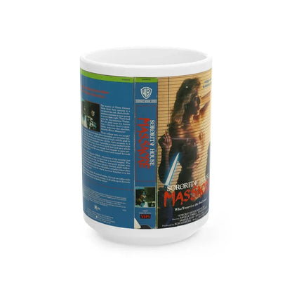 SORORITY HOUSE MASSACRE (VHS COVER) - White Coffee Mug 15oz - Go Mug Yourself
