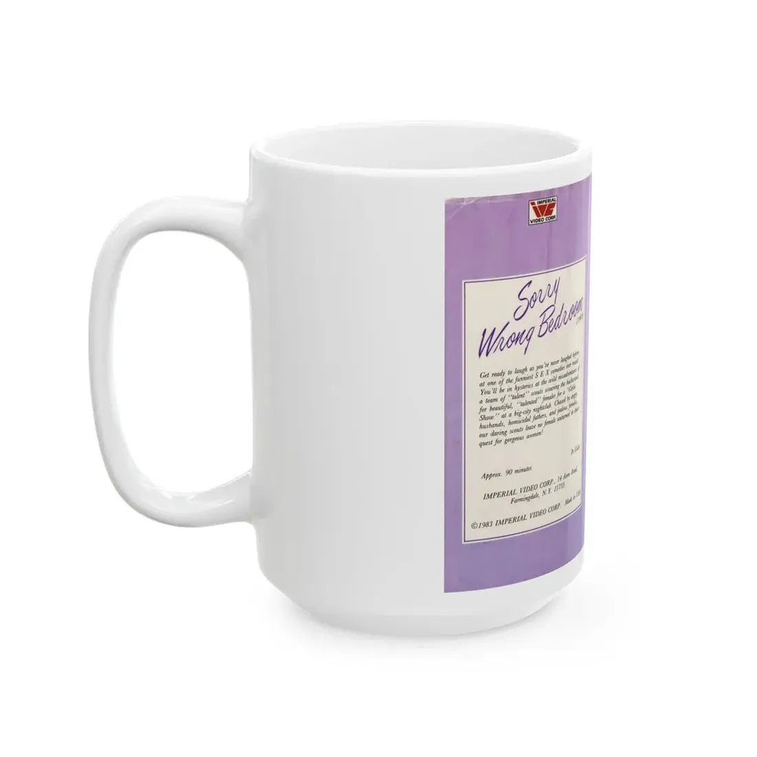 SORRY WRONG BEDROOM (VHS COVER) - White Coffee Mug - Go Mug Yourself