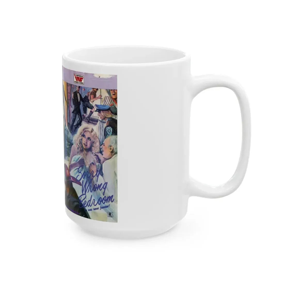 SORRY WRONG BEDROOM (VHS COVER) - White Coffee Mug - Go Mug Yourself