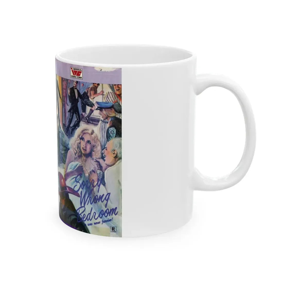 SORRY WRONG BEDROOM (VHS COVER) - White Coffee Mug - Go Mug Yourself