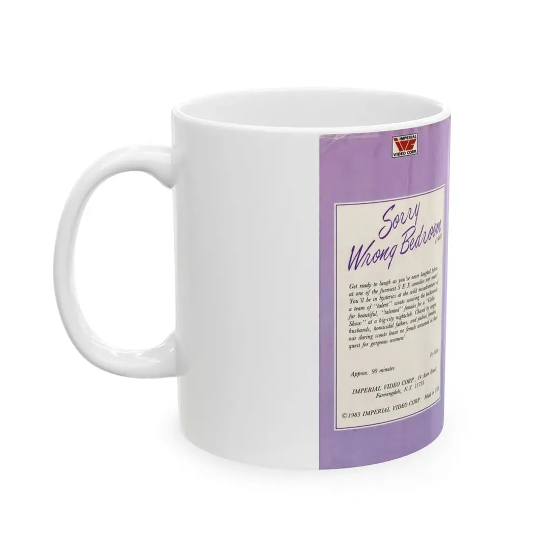 SORRY WRONG BEDROOM (VHS COVER) - White Coffee Mug - Go Mug Yourself