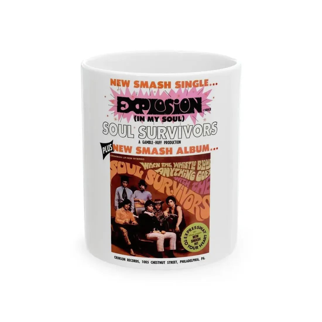 Soul Survivors 1967 (Music Poster) White Coffee Mug 11oz - Go Mug Yourself