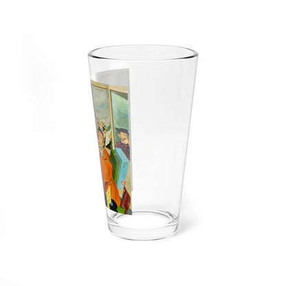 Soundproof Listening Booths, The Saturday Evening Post cover, April 19, 1952 (Magazine Illustration) Pint Glass 16oz - Go Mug Yourself