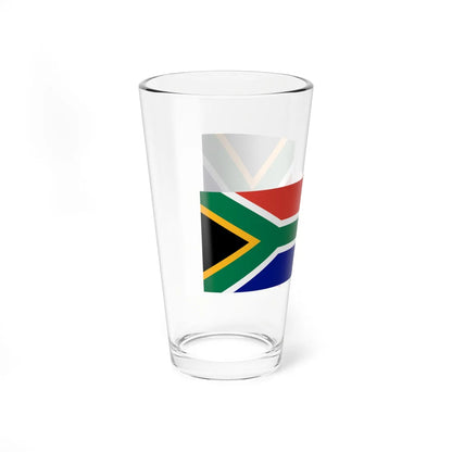 South Africa flag horizontal and vertical (South Africa) Pint Glass 16oz - Go Mug Yourself