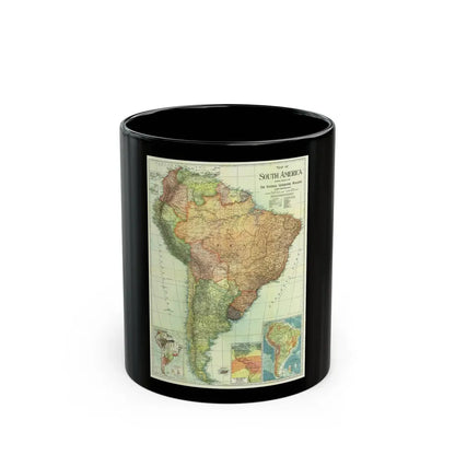 South America (1921) (Map) Black Coffee Mug 11oz - Go Mug Yourself