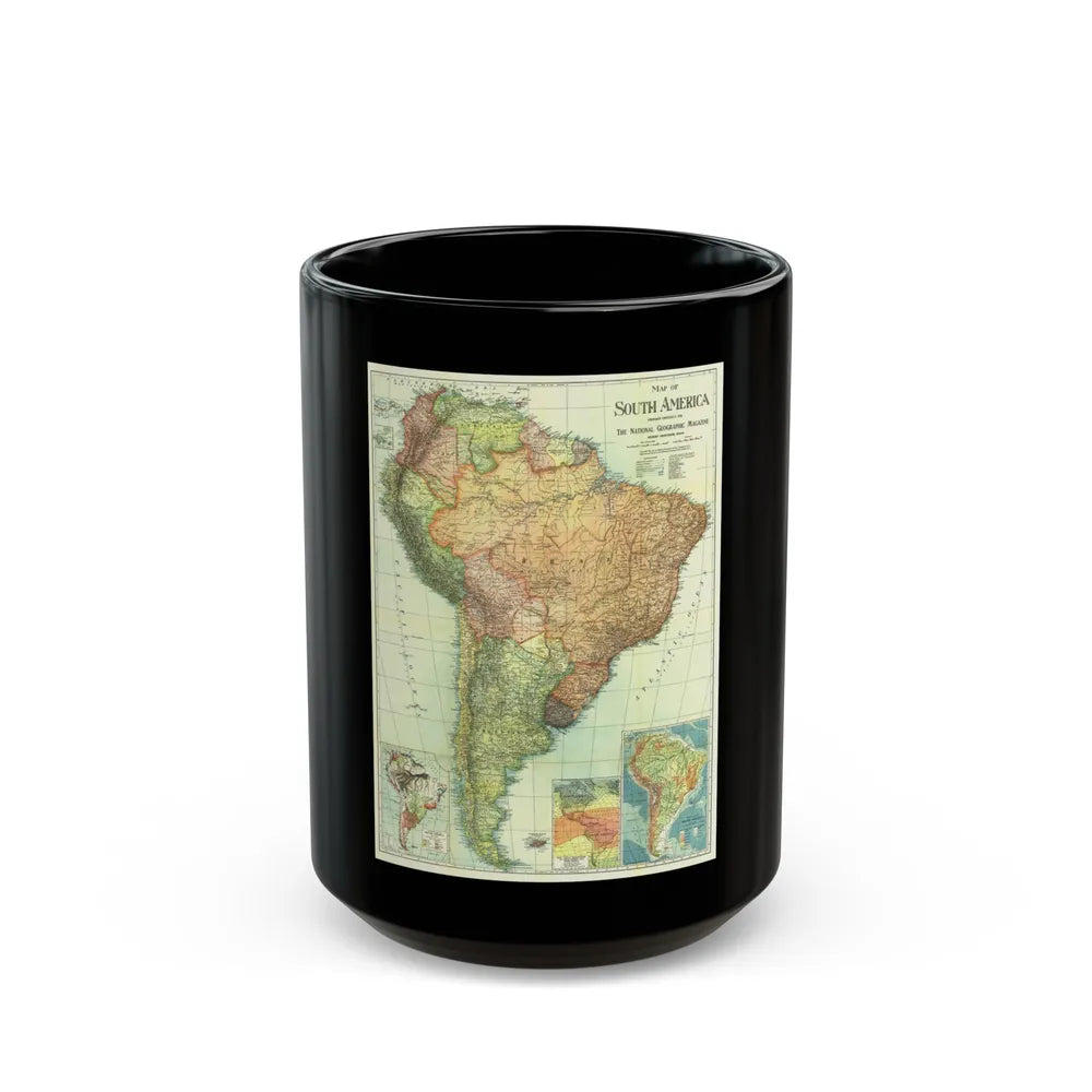 South America (1921) (Map) Black Coffee Mug-15oz-Go Mug Yourself