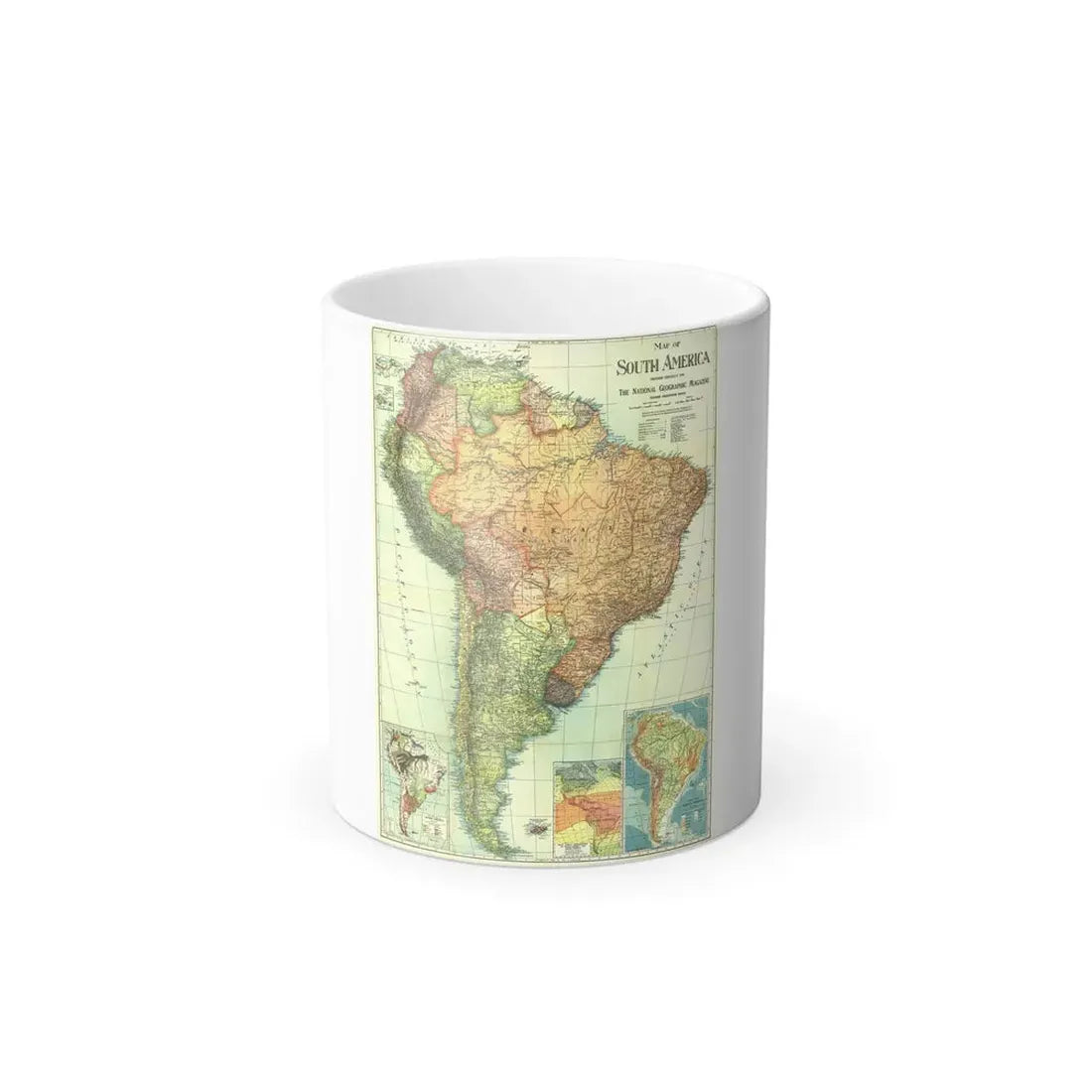 South America (1921) (Map) Color Changing Mug 11oz Default Title 11oz - Go Mug Yourself