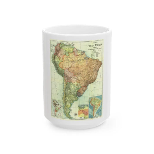 South America (1921) (Map) White Coffee Mug-15oz-Go Mug Yourself