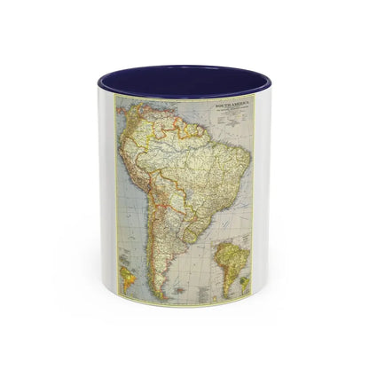 South America (1937) (Map) Accent Coffee Mug 11oz Navy - Go Mug Yourself