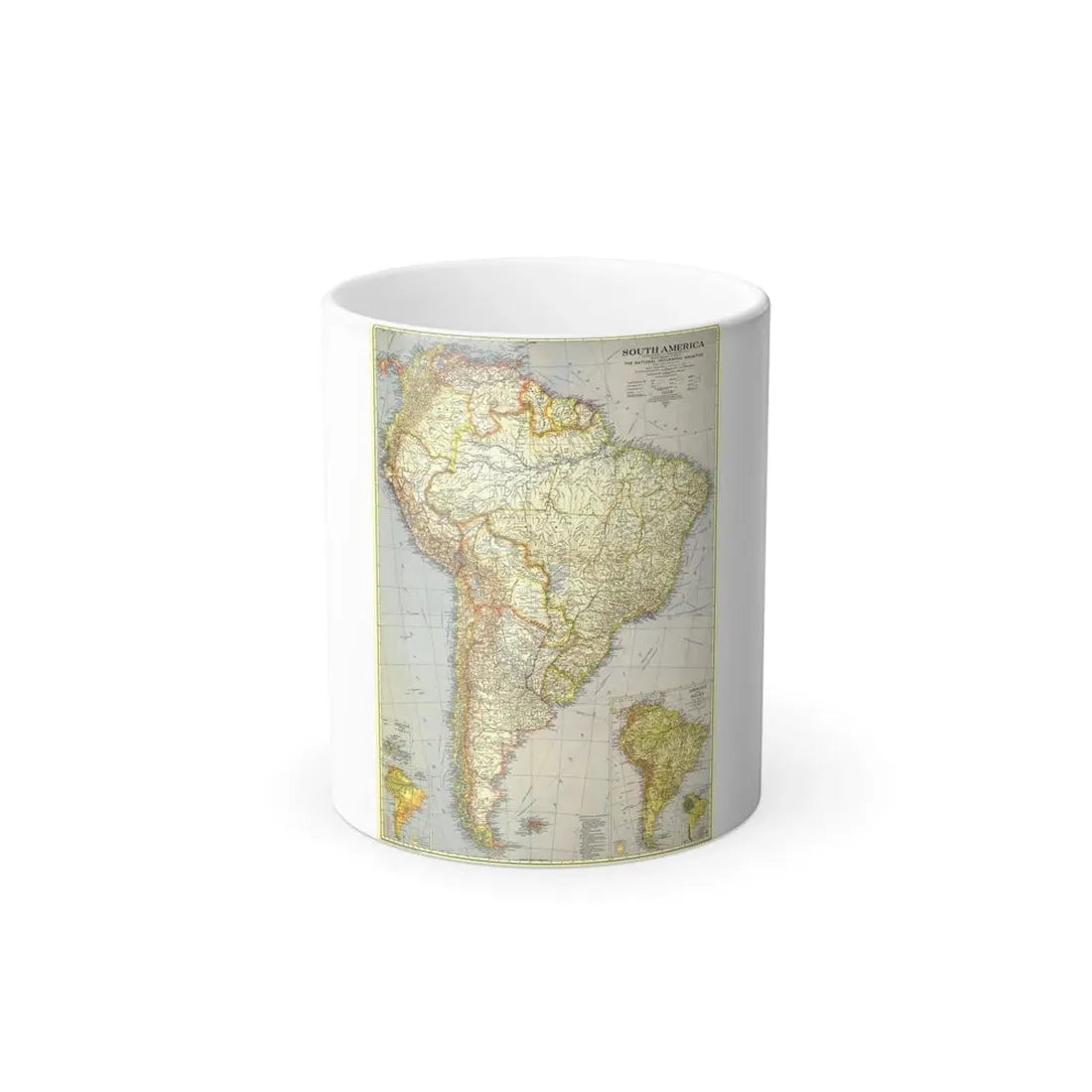 South America (1937) (Map) Color Changing Mug 11oz Default Title 11oz - Go Mug Yourself