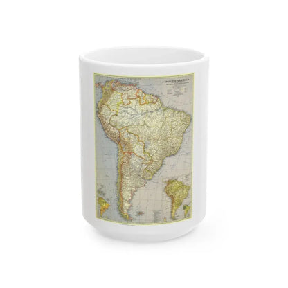 South America (1937) (Map) White Coffee Mug 15oz - Go Mug Yourself