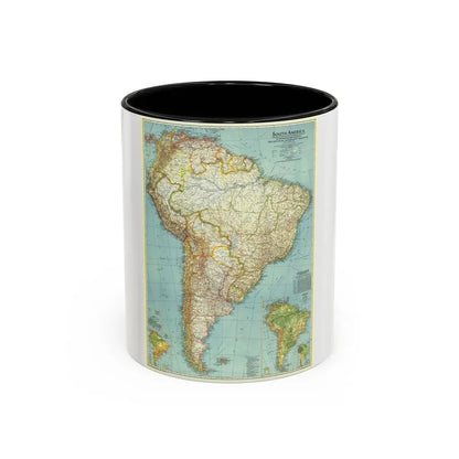 South America (1942) (Map) Accent Coffee Mug 11oz Black - Go Mug Yourself