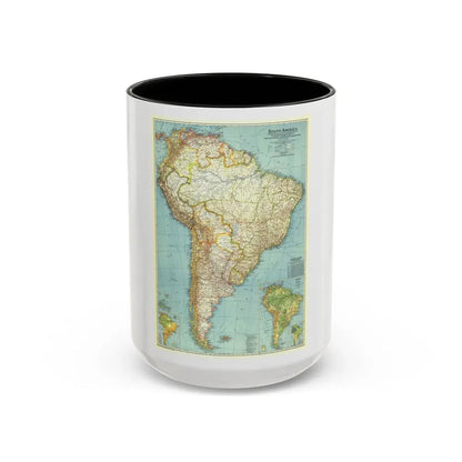 South America (1942) (Map) Accent Coffee Mug 15oz Black - Go Mug Yourself