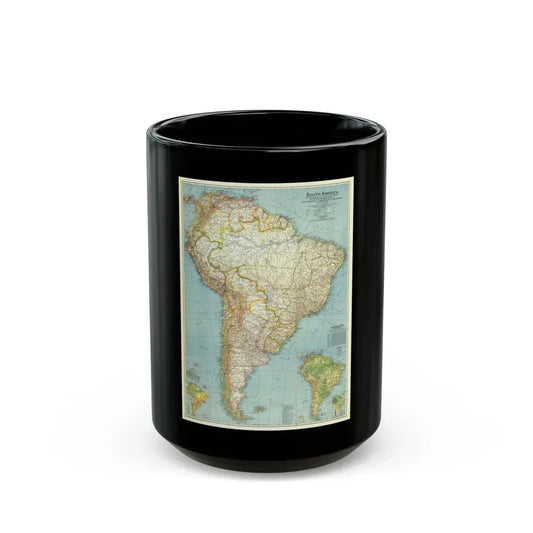South America (1942) (Map) Black Coffee Mug 15oz - Go Mug Yourself