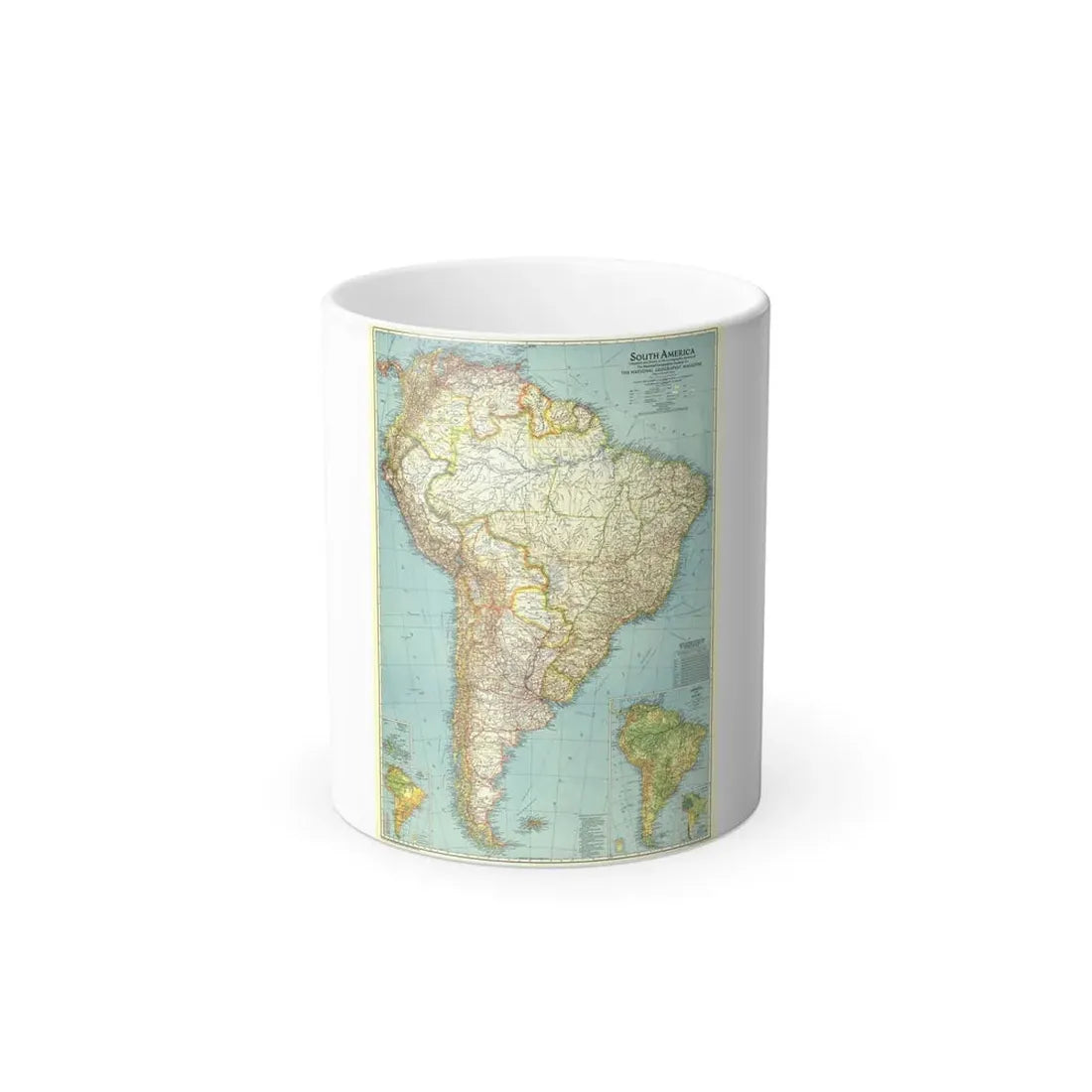 South America (1942) (Map) Color Changing Mug 11oz Default Title 11oz - Go Mug Yourself