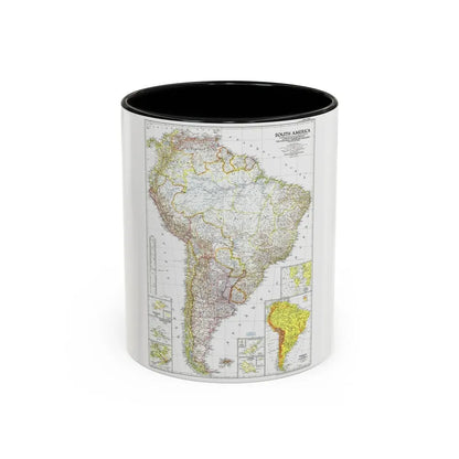 South America (1950) (Map) Accent Coffee Mug 11oz Black - Go Mug Yourself