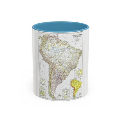 South America (1950) (Map) Accent Coffee Mug 11oz Light Blue - Go Mug Yourself