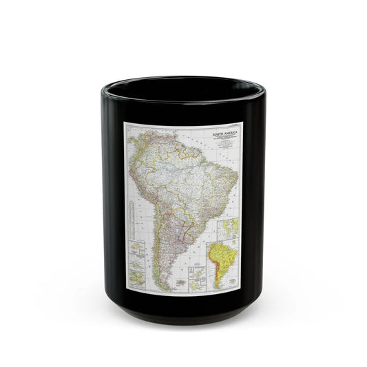 South America (1950) (Map) Black Coffee Mug-15oz-Go Mug Yourself