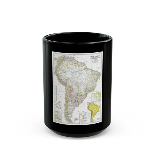 South America (1950) (Map) Black Coffee Mug 15oz - Go Mug Yourself