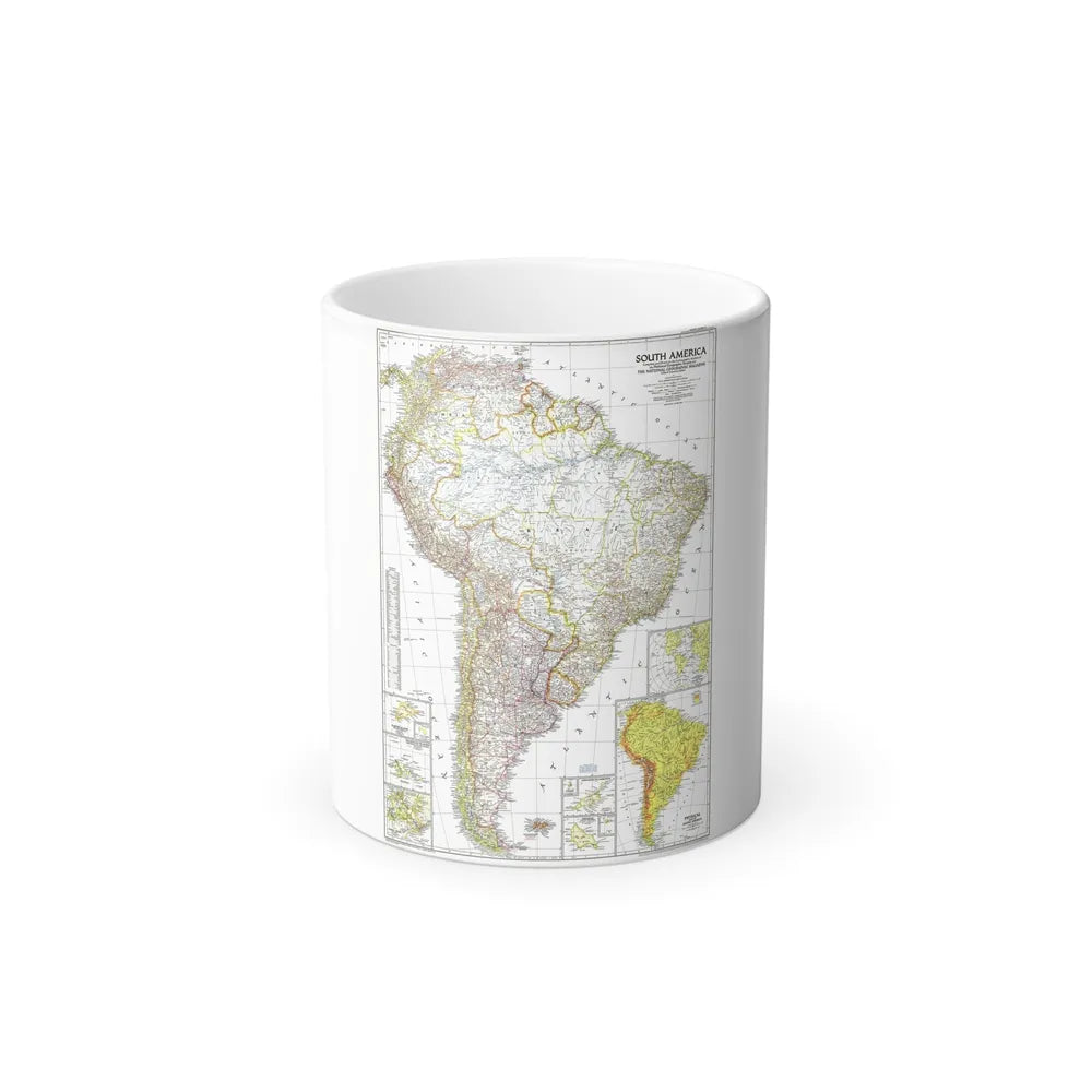 South America (1950) (Map) Color Changing Mug 11oz-11oz-Go Mug Yourself