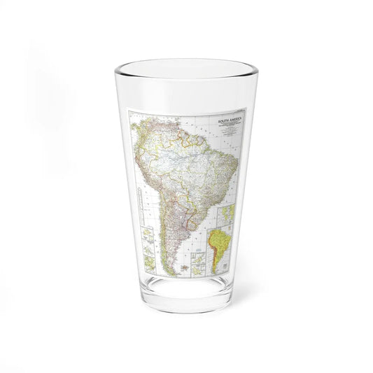 South America (1950) (Map) Pint Glass 16oz-16oz-Go Mug Yourself